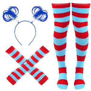 5757 Blue Costume Accessoriess Leg Arm Warmer Fingerless